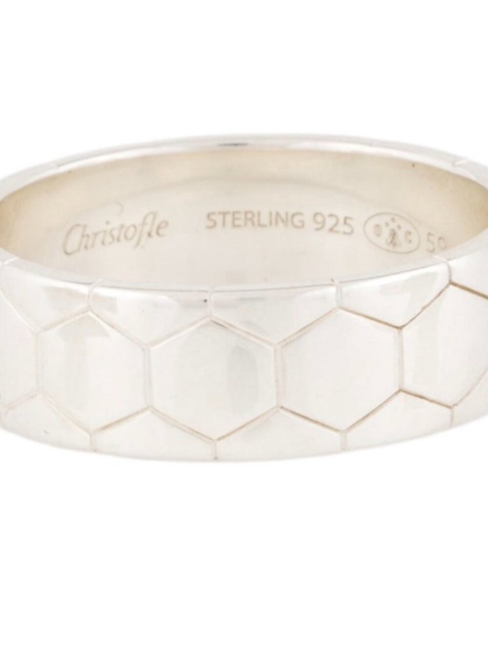 CHRISTOFLE STERLING SILVER 925 CDOE ROYALE BAND RING - Picture 2 of 10